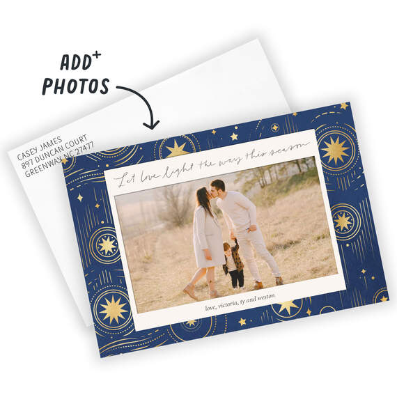 Celestial Light and Love Flat Holiday Photo Card, , large image number 2