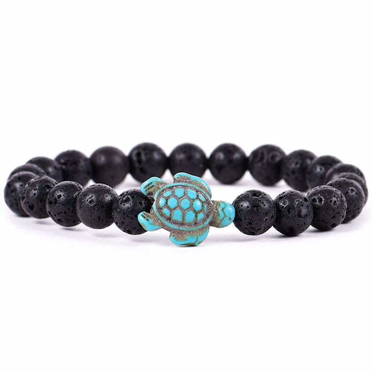 Fahlo Lava Stone Turtle Journey Bracelet
