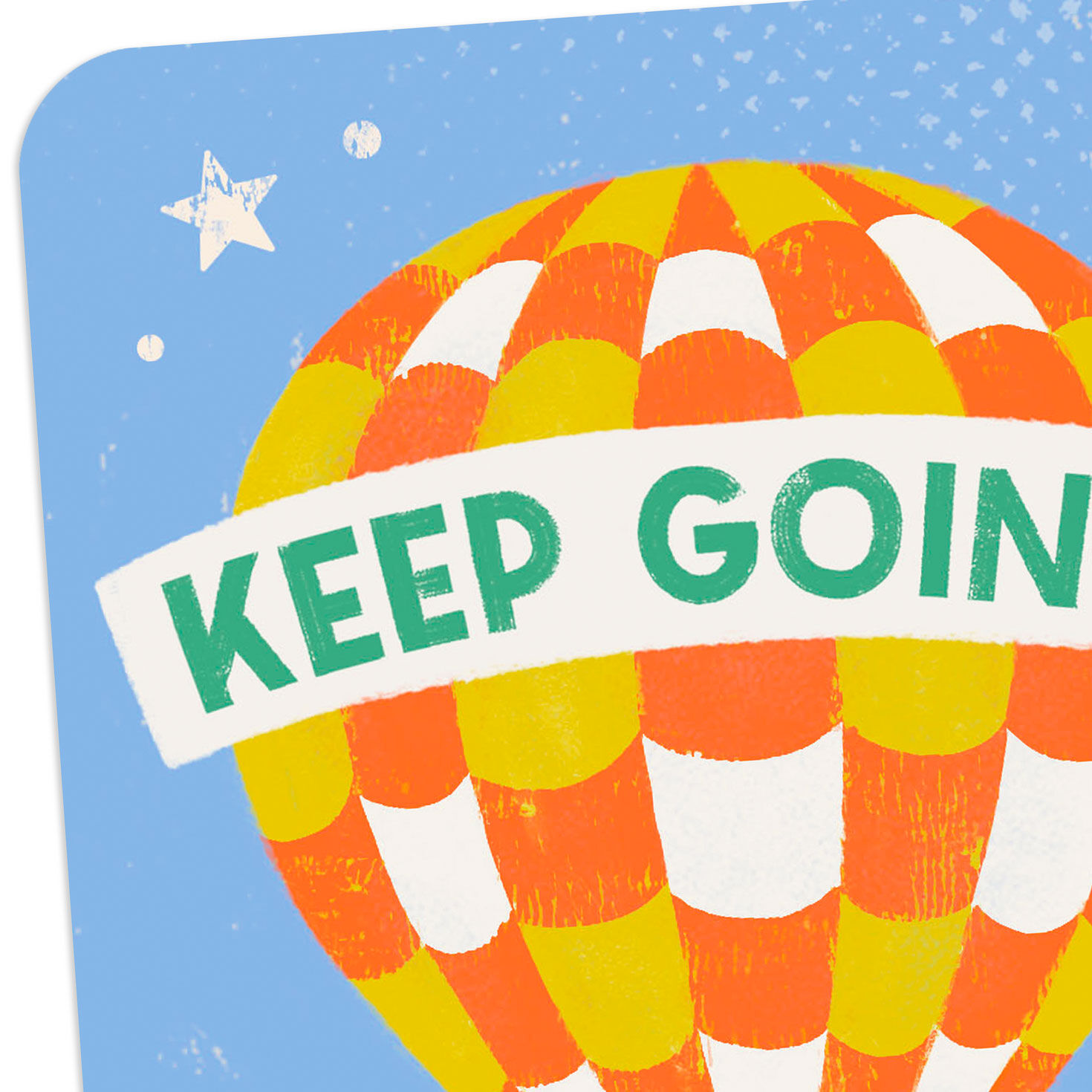 Orange Hot Air Balloon Encouragement Card for Kid Card Front Detail image number 4