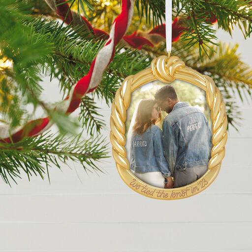 We Tied the Knot! 2023 Metal Photo Frame Ornament, 