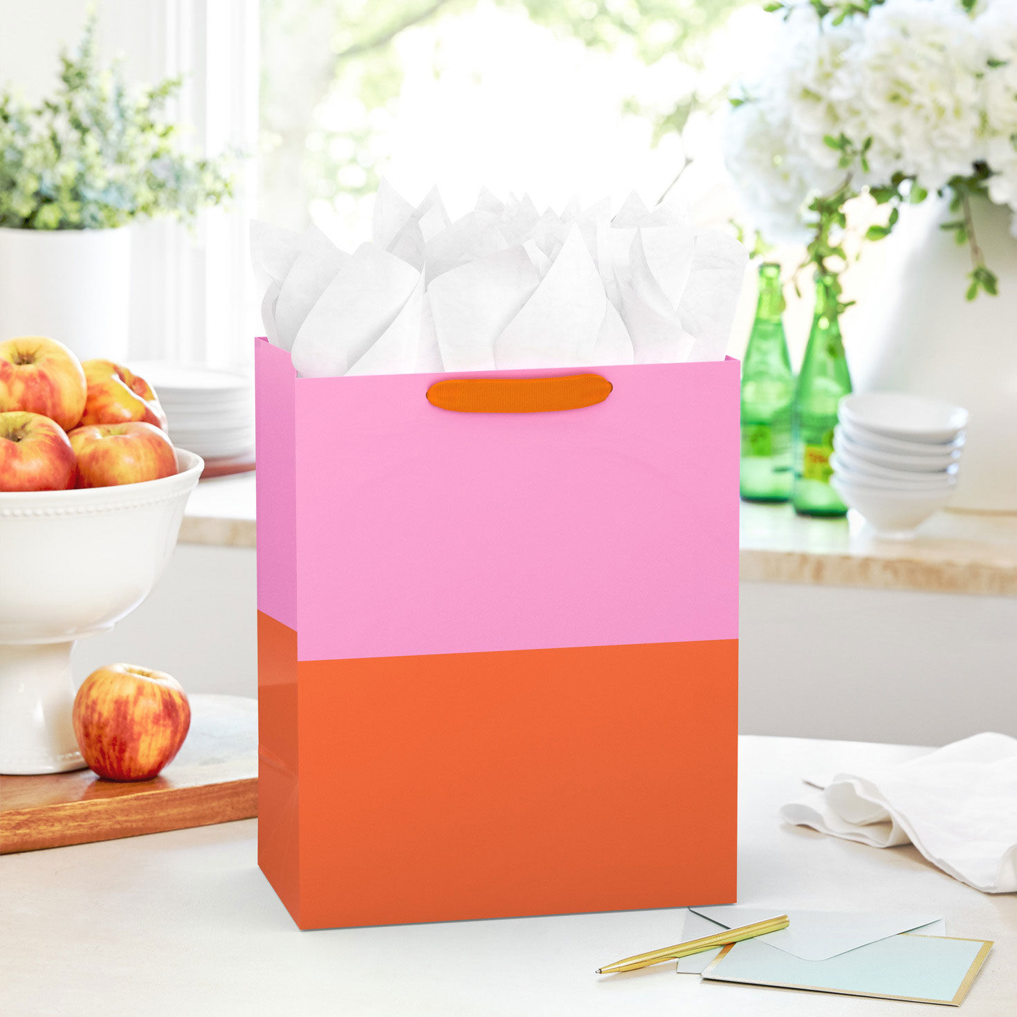Pink and Orange Large Gift Bag in use image number 2