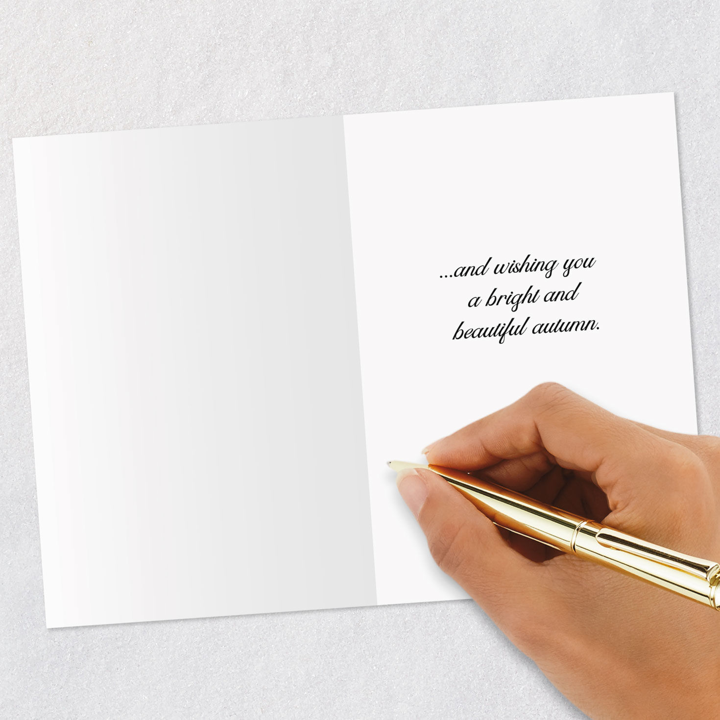 Autumn Pumpkins and Leaves Thinking of You Cards, Pack of 6, , large image number 5