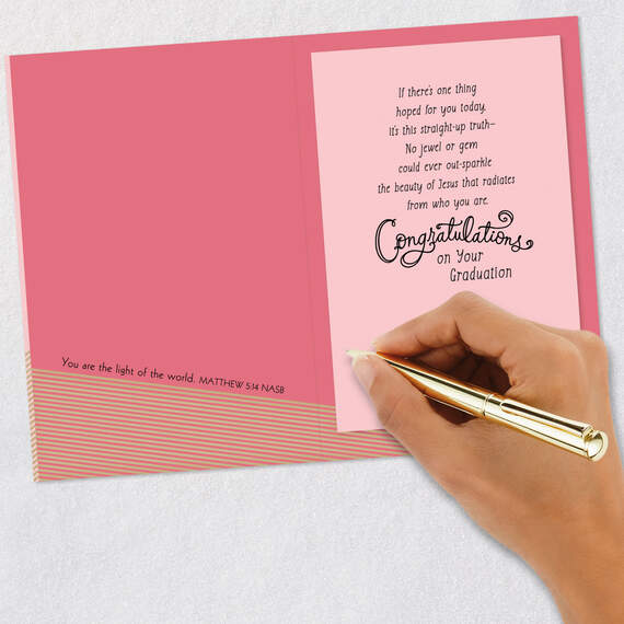 You Sparkle and Shine Religious Graduation Card for Granddaughter, , large image number 7