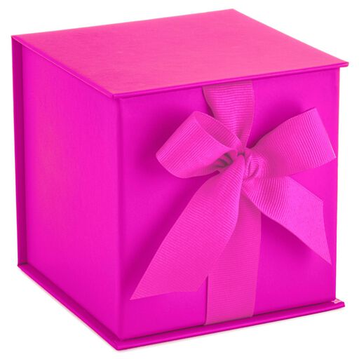 Hot Pink Small Gift Box With Shredded Paper Filler, 