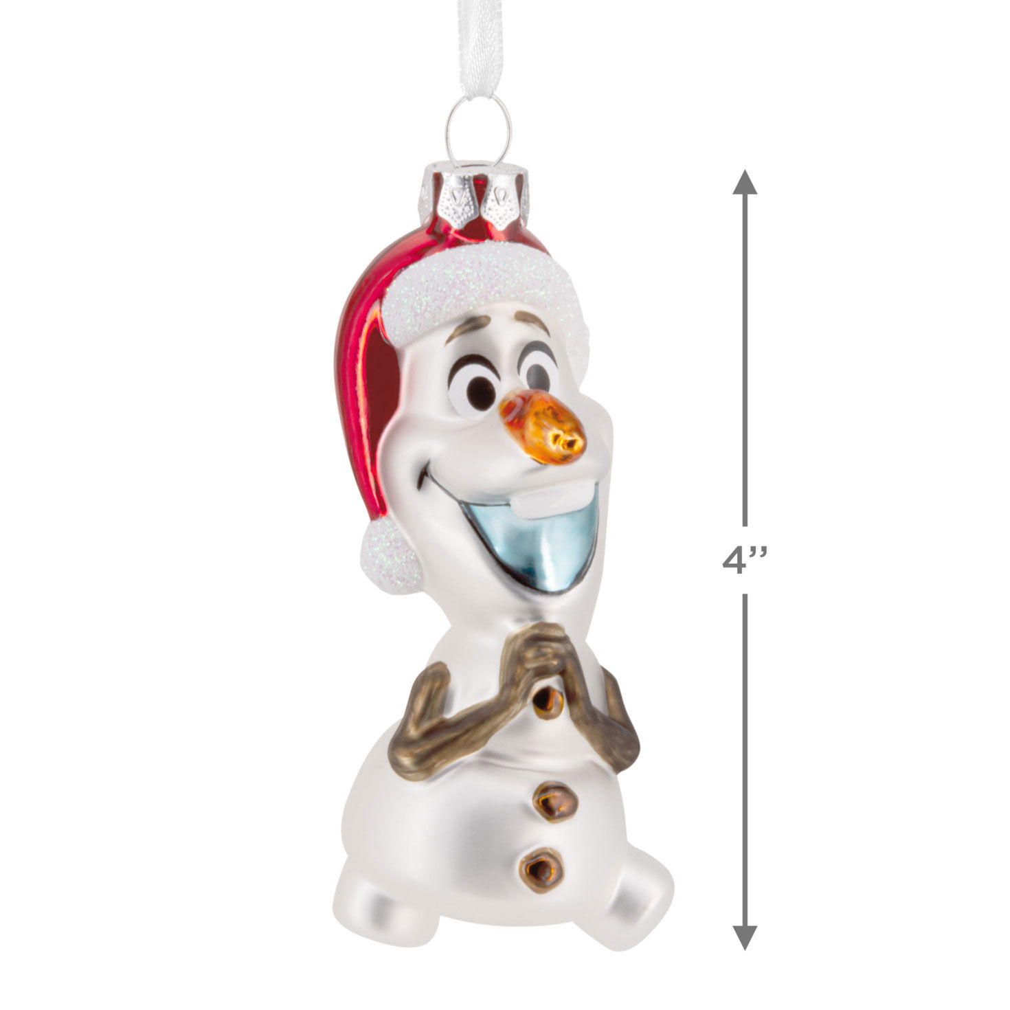 Olaf in Santa Hat Christmas Ornament measurement image number 3