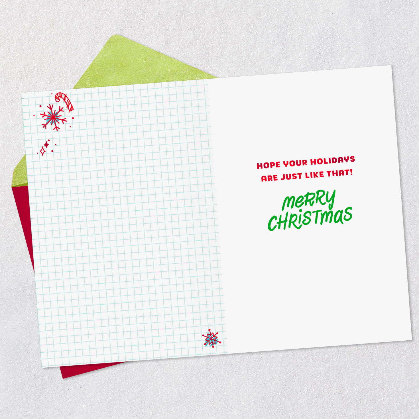 Festive Doodle Tree Christmas Card Open card with envelope image number 3