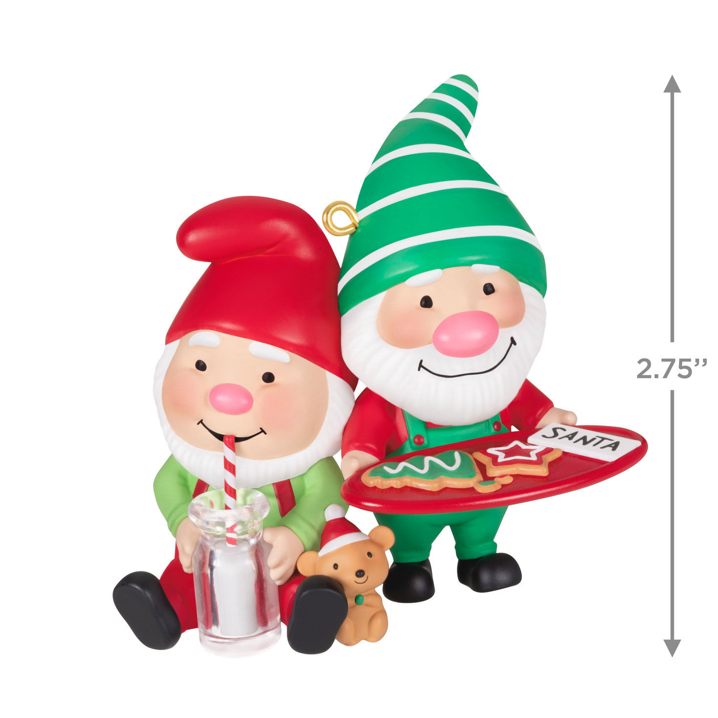 Gnomes With Milk and Cookies Keepsake Ornament measurement image number 3