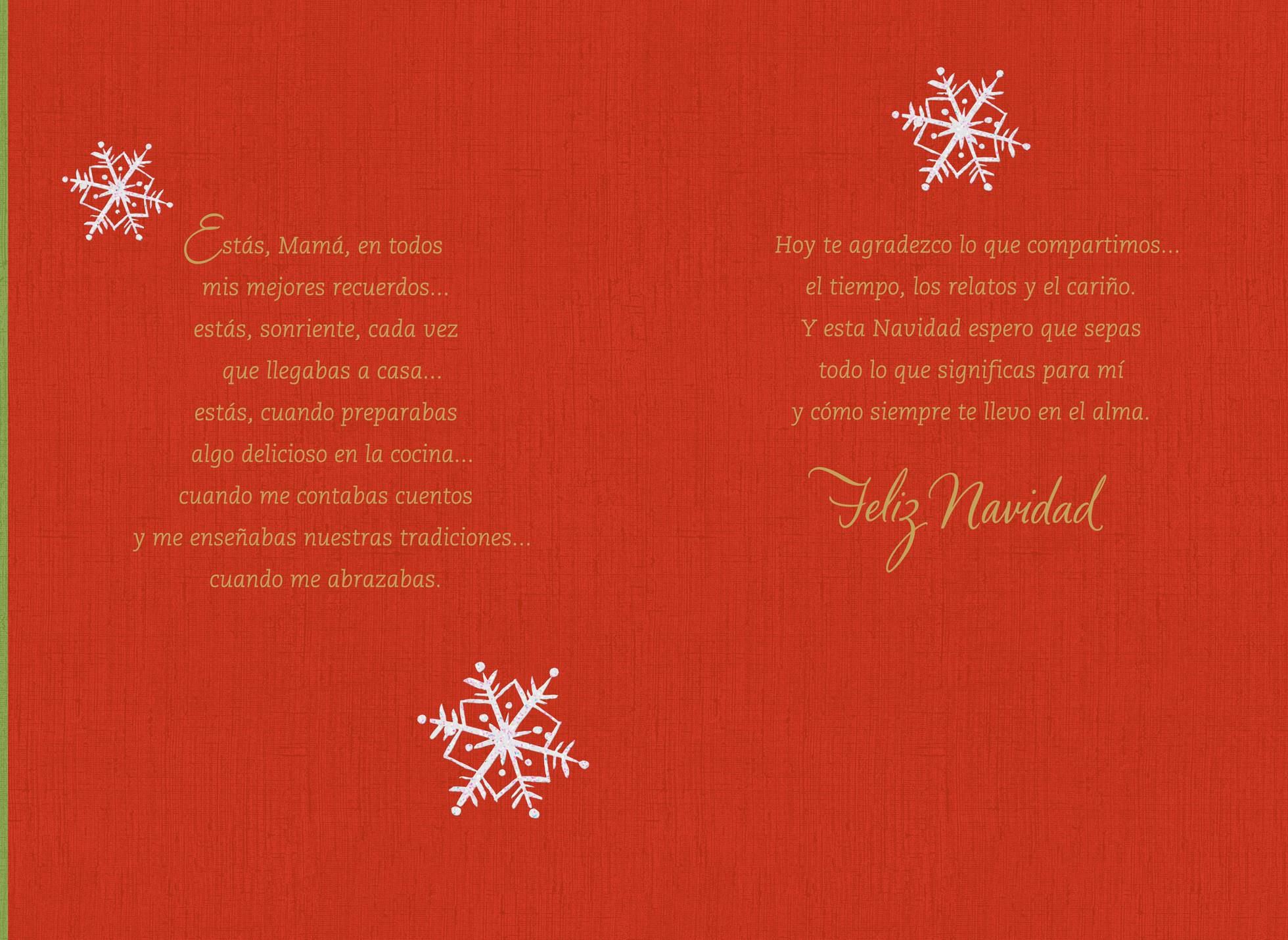 Snowy Window of Memories Spanish Christmas Card for Mother