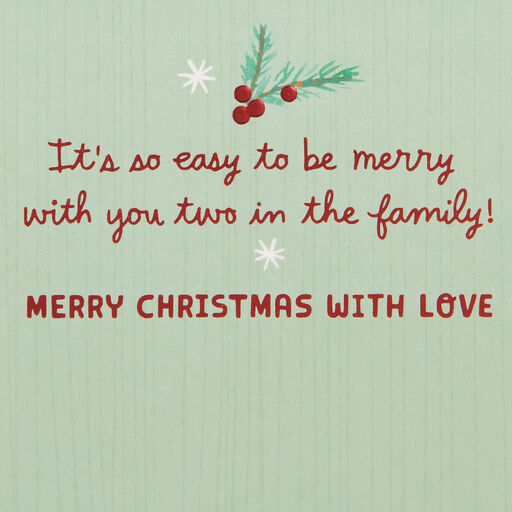 Happy and Merry Christmas Card for Son and His Love, 