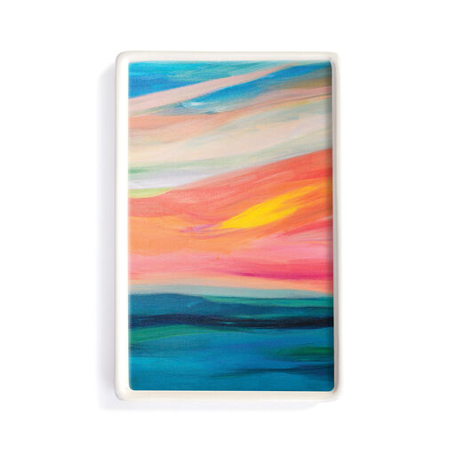 Demdaco ArtLifting Early Morning Small Ceramic Tray, 5x7.5, 
