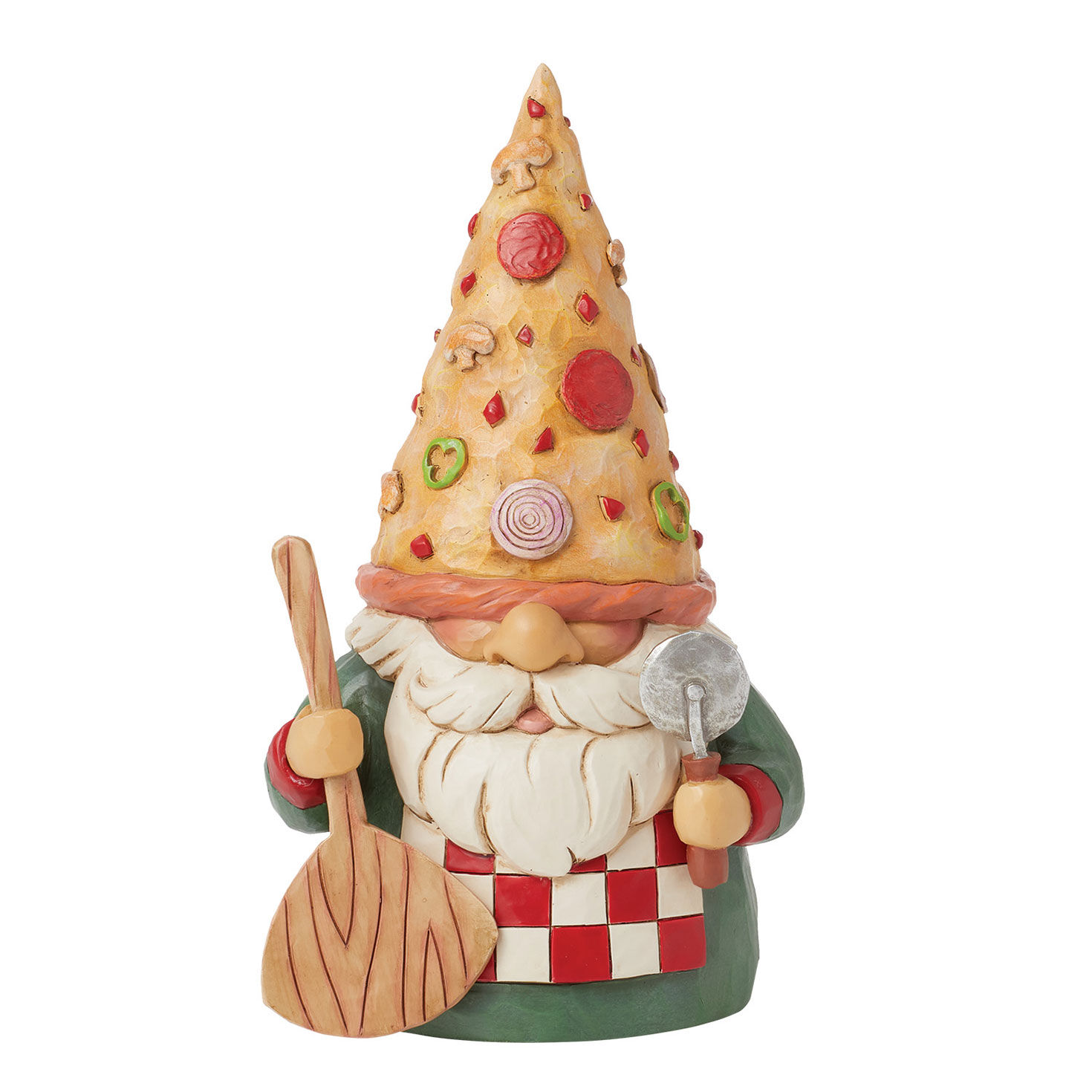 Jim Shore Gnome in Pizza Hat Figurine, 6.5"