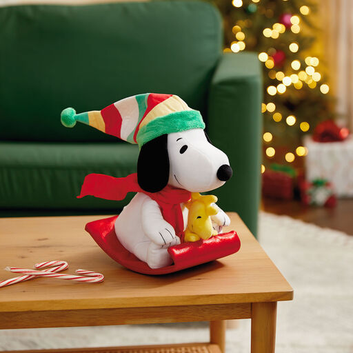 Peanuts® Sledding Snoopy and Woodstock Musical Plush With Motion, 10", 