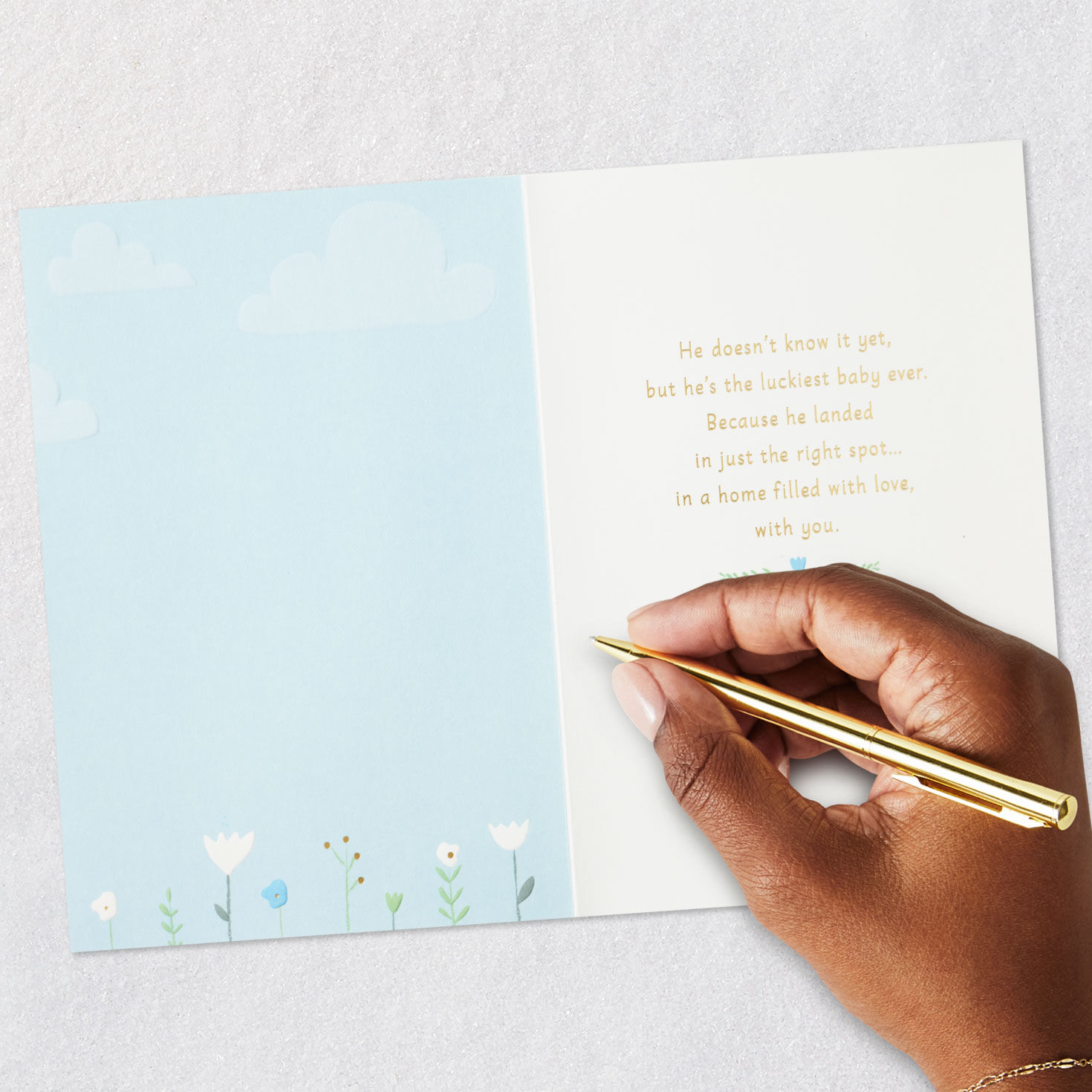 Baby Boy Hot Air Balloon New Baby Card Signing card image number 6