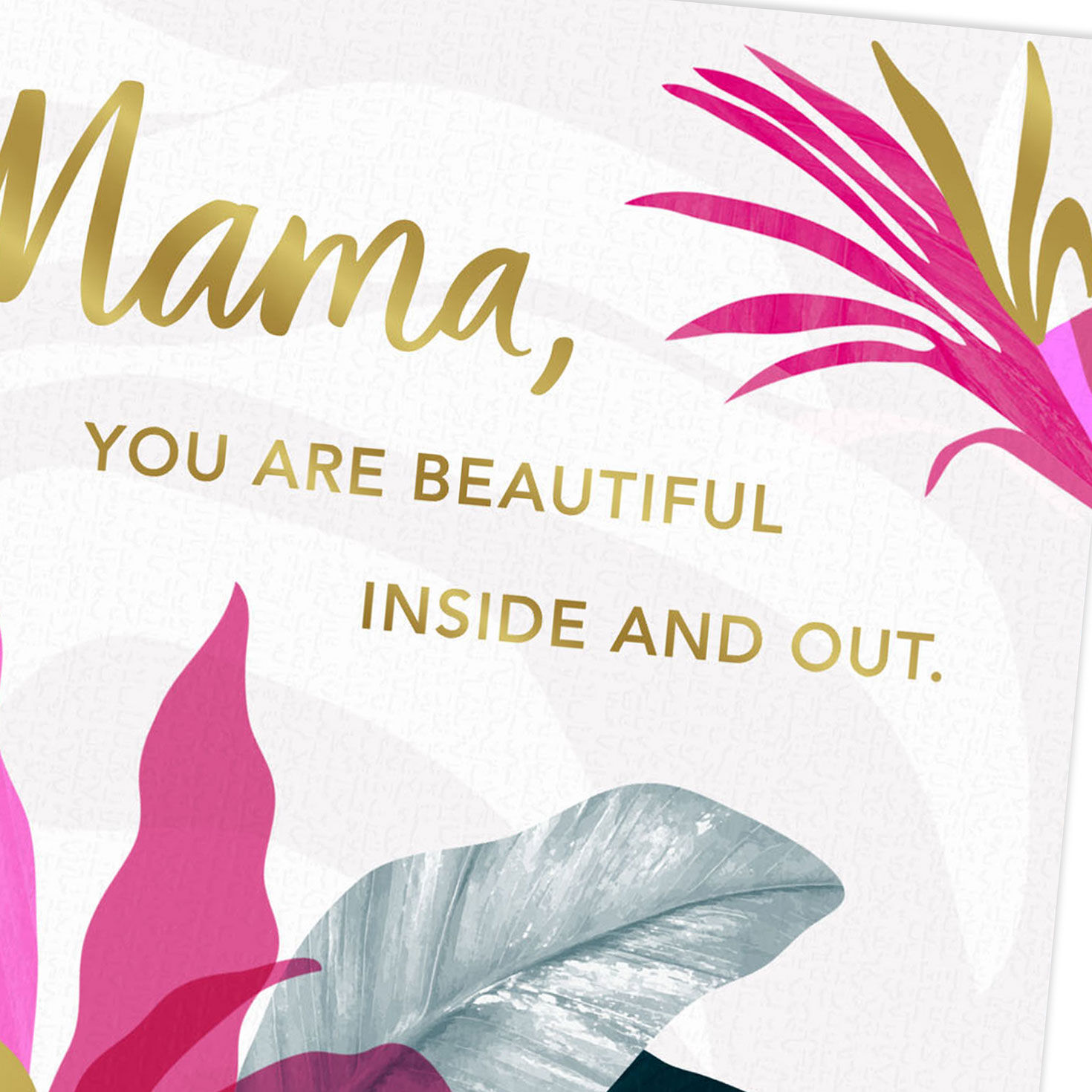 Tropical Flowers and Leaves Mama Birthday Card Card Front Detail image number 4