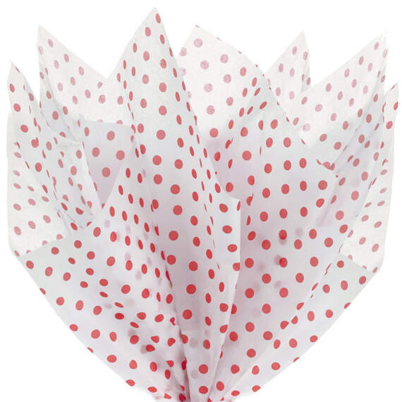 Scarlet Red Polka Dot Tissue Paper, , large image number 2