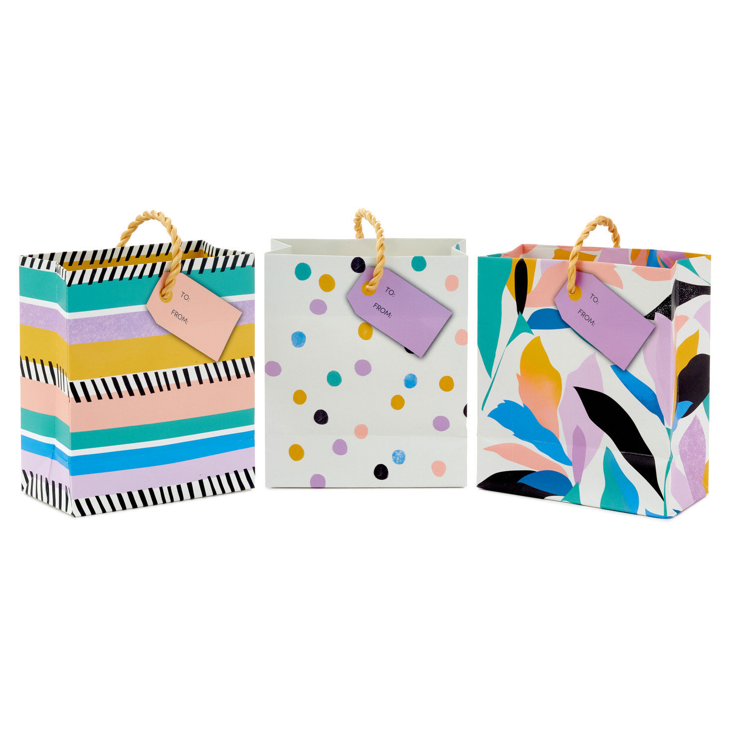 Whimsical Patterns 3-Pack Gift Card Holder Mini Bags Back image number 7