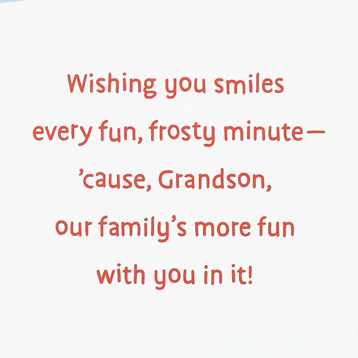 Snowy Winter Scene Christmas Card for Grandson Sentiment image number 2