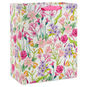Pink Flowers on White Large Gift Bag Front image number 1