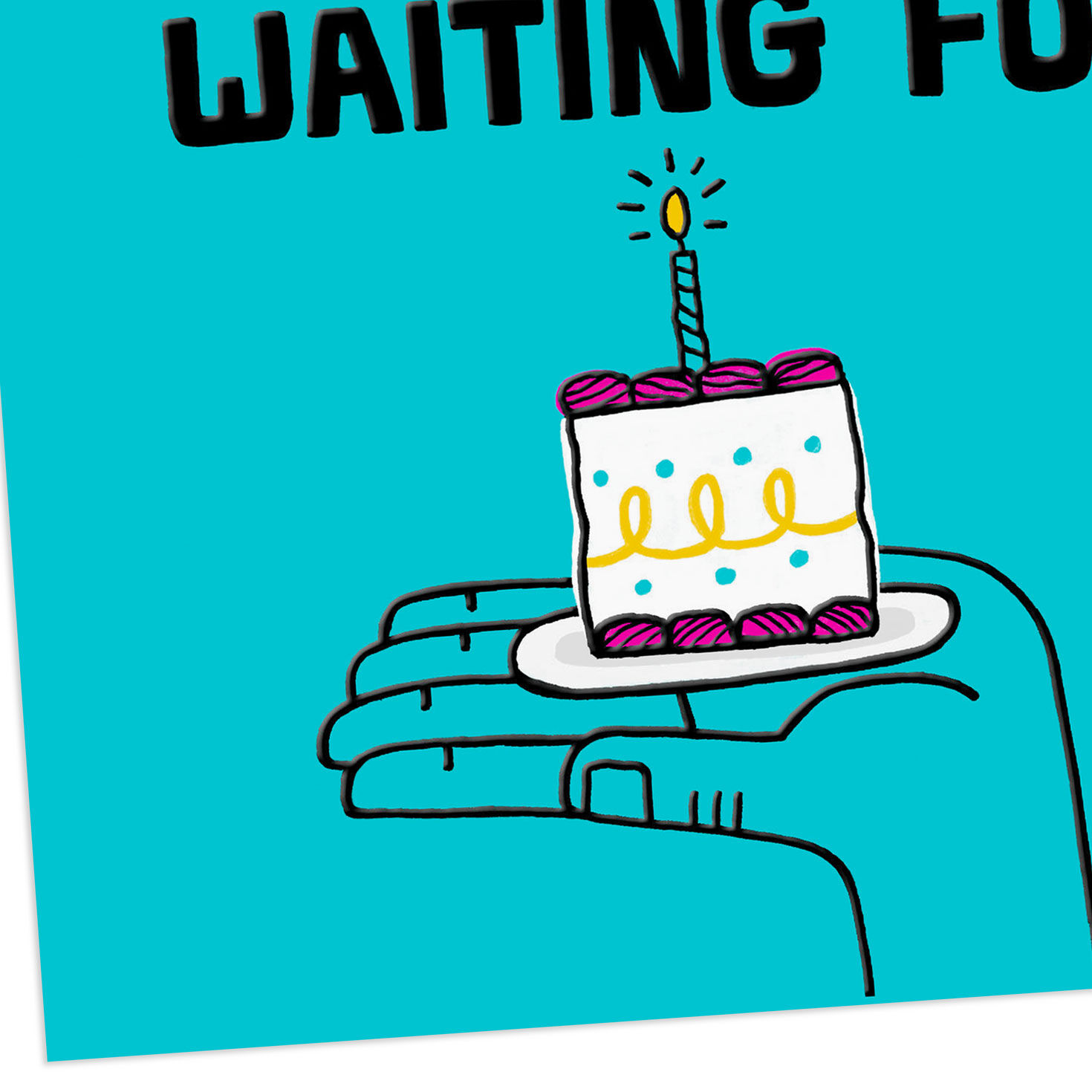 Simple Cake Funny Belated Birthday Card Card Front Detail image number 4