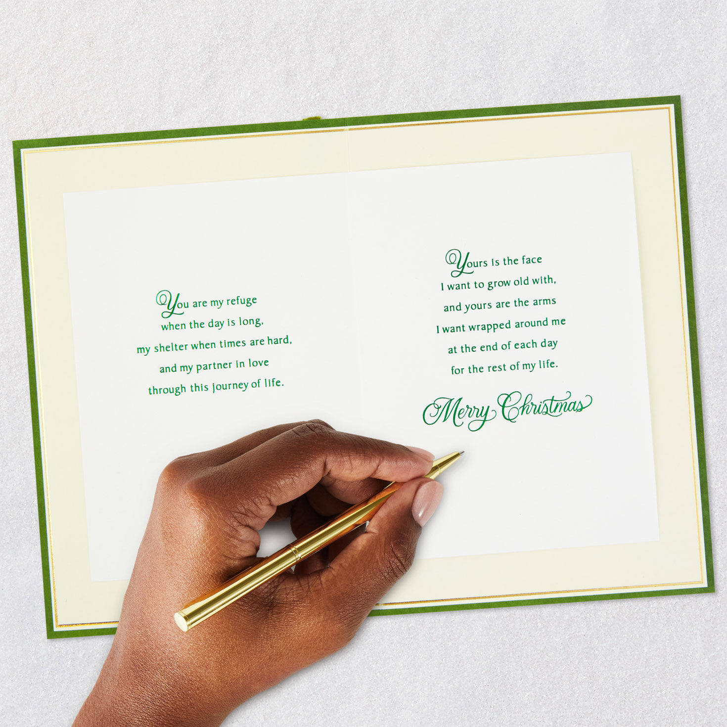 Gold Pine Cones Husband Christmas Card Signing card image number 8