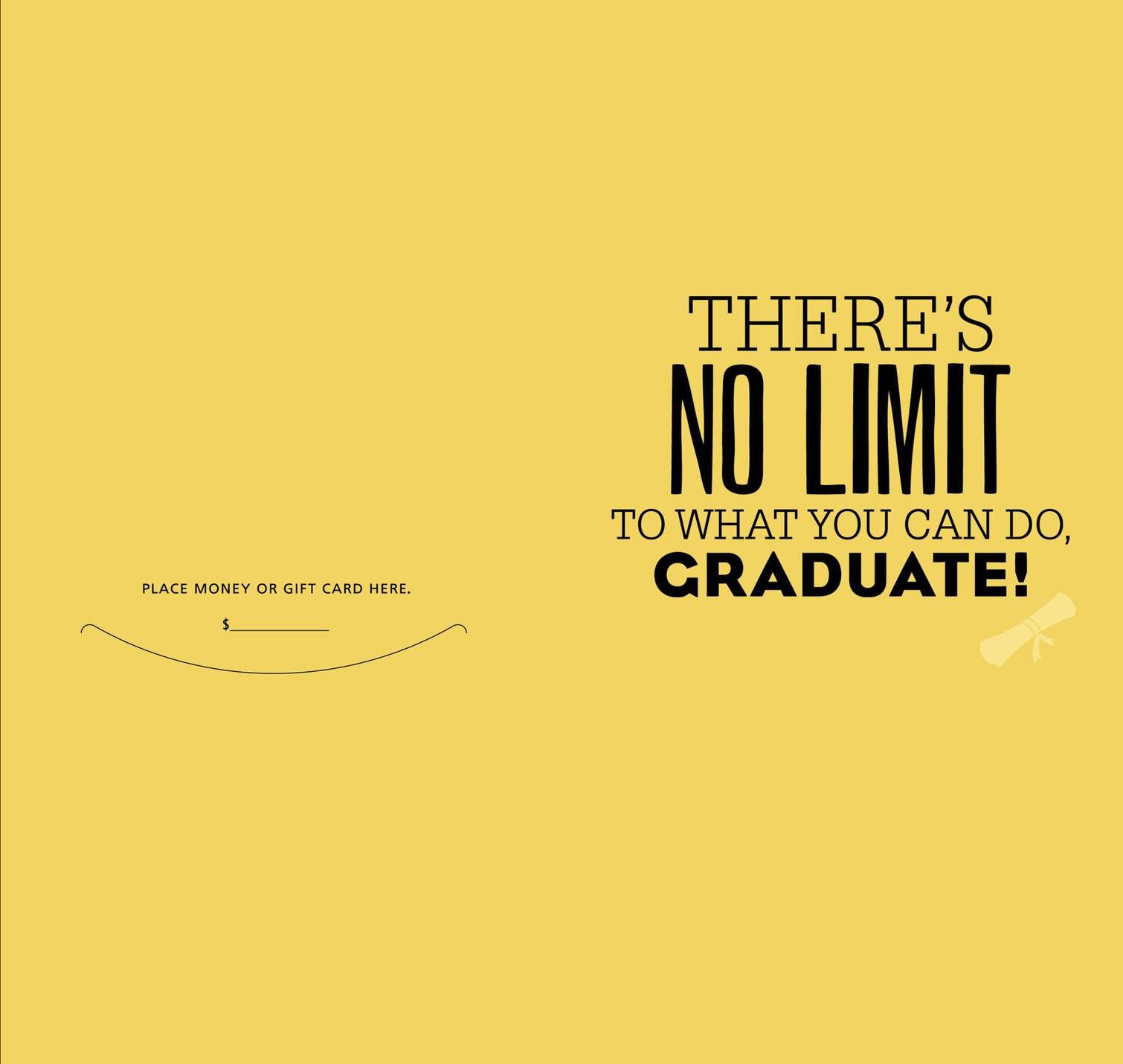No Limit to What You Can Do Graduation Money Holder Card