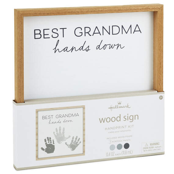 Best Grandma Hands Down Wood Sign Handprint Kit, , large image number 3
