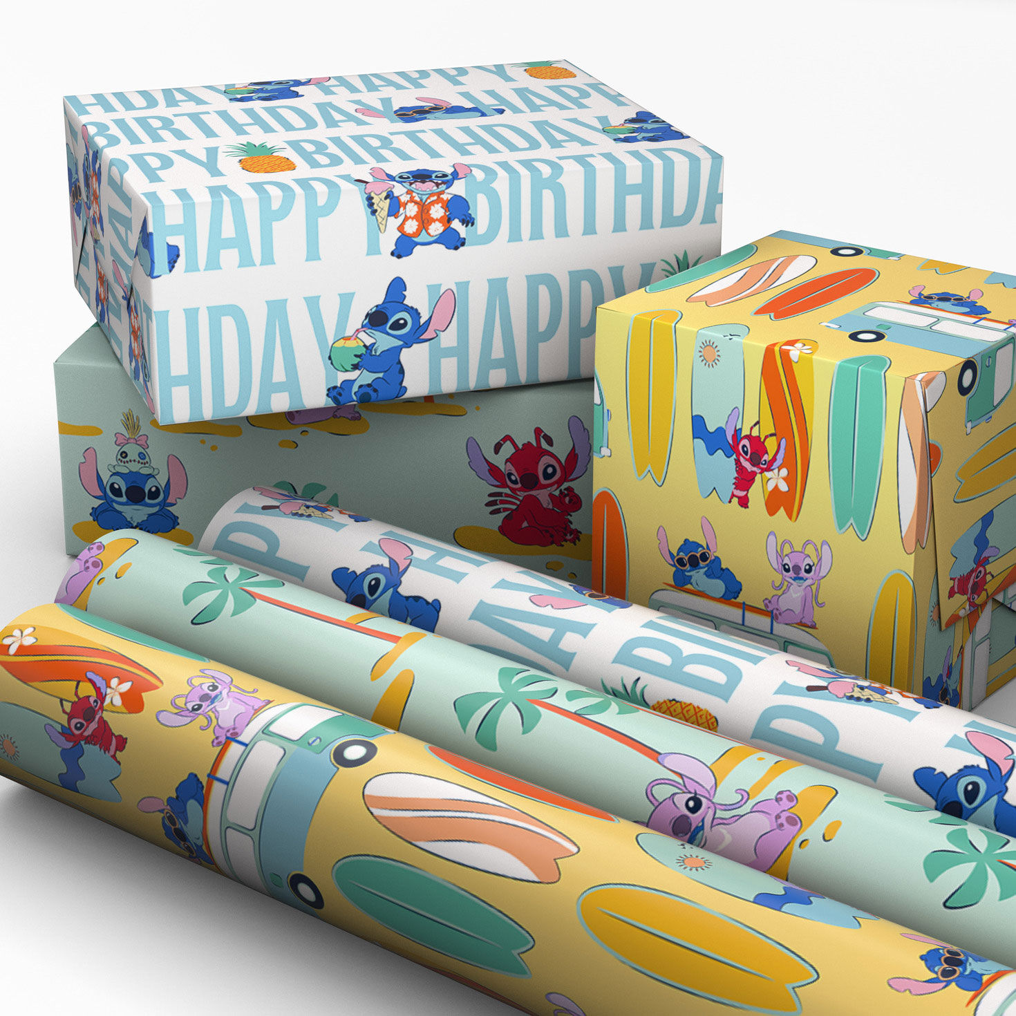 Disney Stitch and Friends Mini Gift Wrap Roll Trio in use image number 2