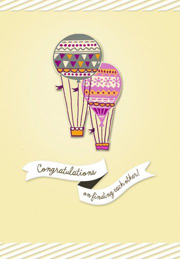 Hot Air Balloons Engagement Card
