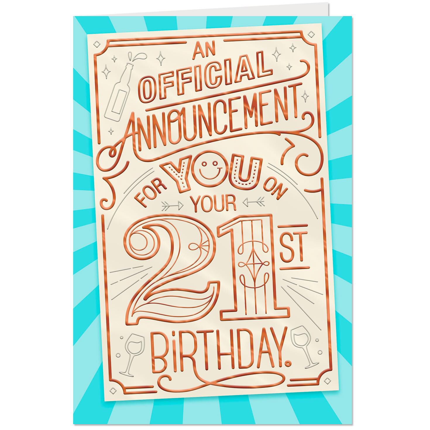 Official Announcement 21st Birthday Card Greeting Cards Hallmark