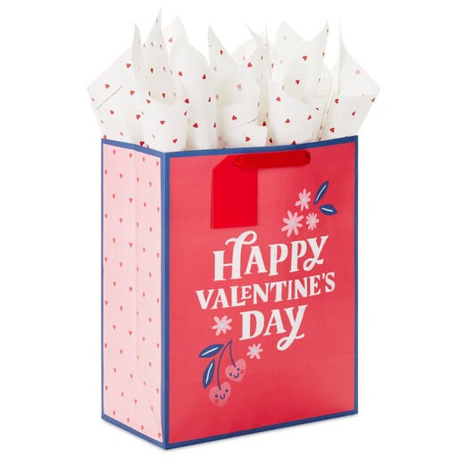 13" Happy Valentine's Day Large Gift Bag With Tissue Paper, 