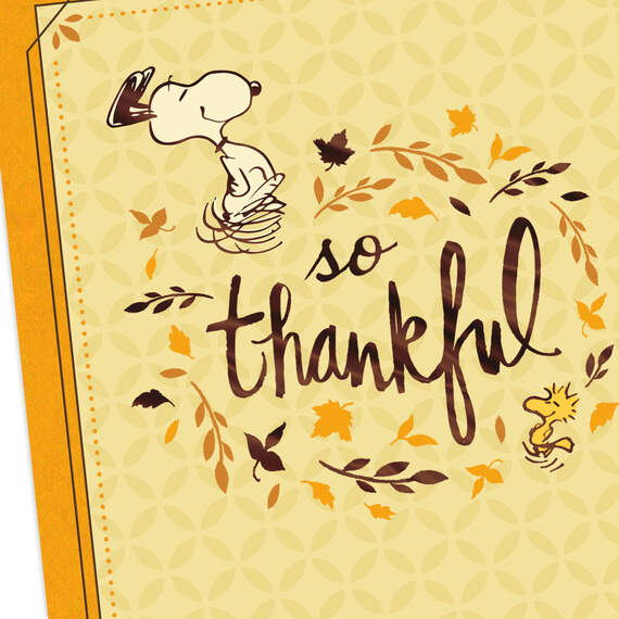 Peanuts® Snoopy and Woodstock So Thankful Thanksgiving Card, , large image number 4