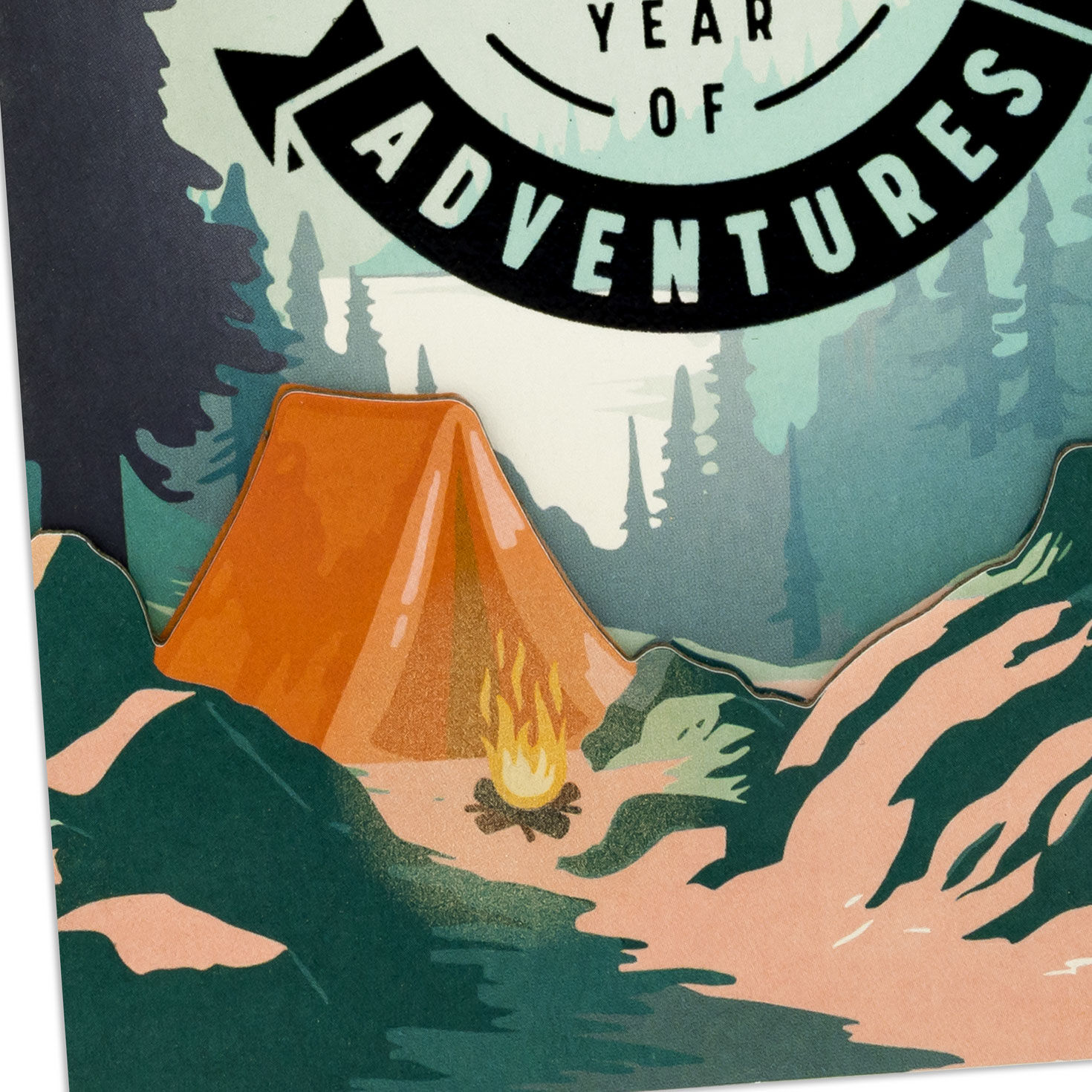 Campsite in Woods Romantic Birthday Card Card Front Detail image number 5
