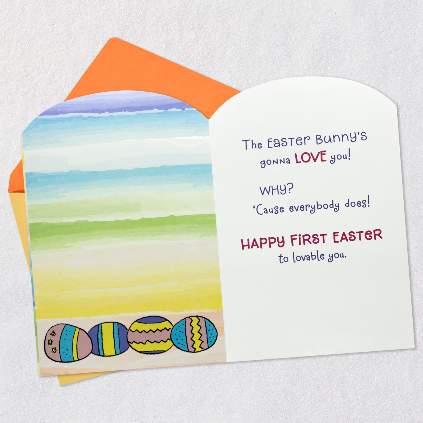 Snoopy Painting Eggs First Easter Card for Grandson Open card with envelope image number 3