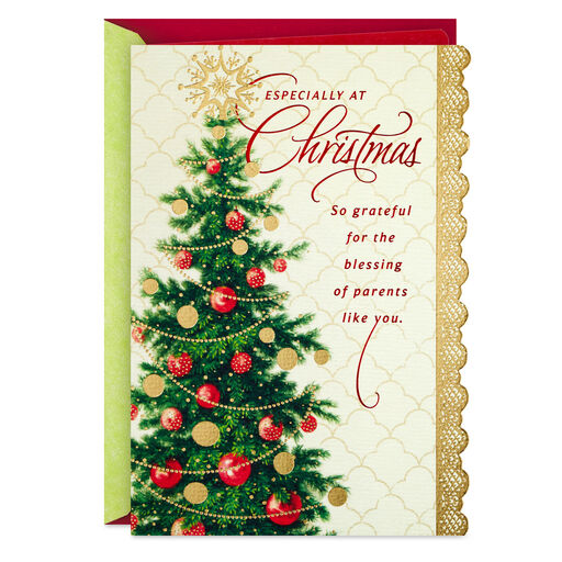 Grateful for Your Blessings Christmas Card for Parents, 