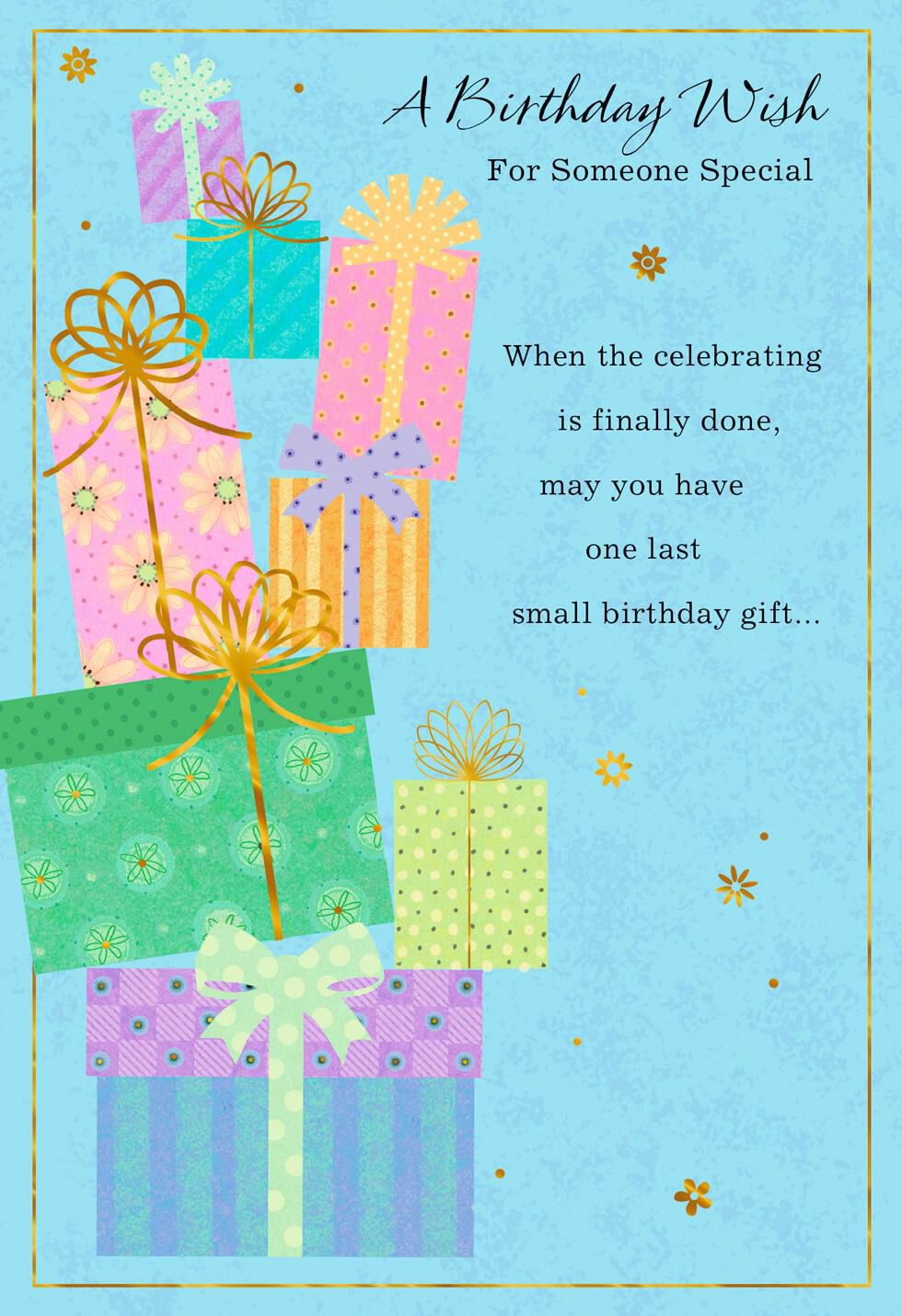 Stack of Gifts on Blue Birthday Card - Greeting Cards - Hallmark