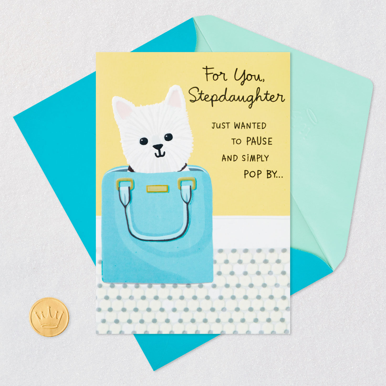 Dog in Purse Birthday Card for Stepdaughter, , large image number 5