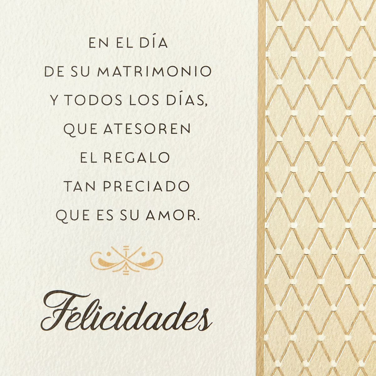 May You Cherish the Gift of Your Love SpanishLanguage Wedding Card