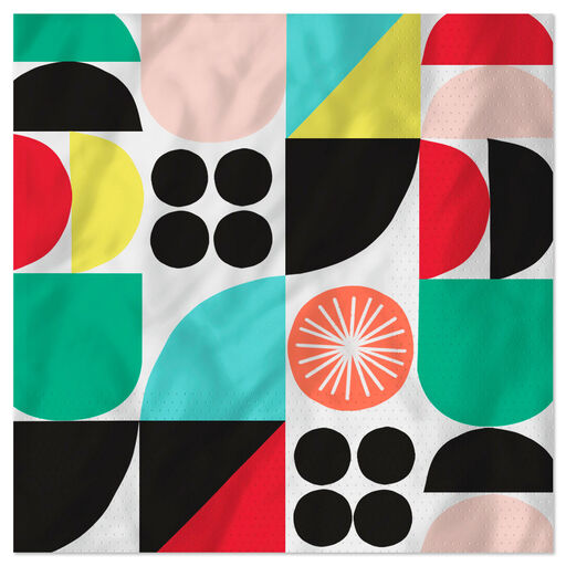 Multicolor Mod Dinner Napkins, Set of 16, 