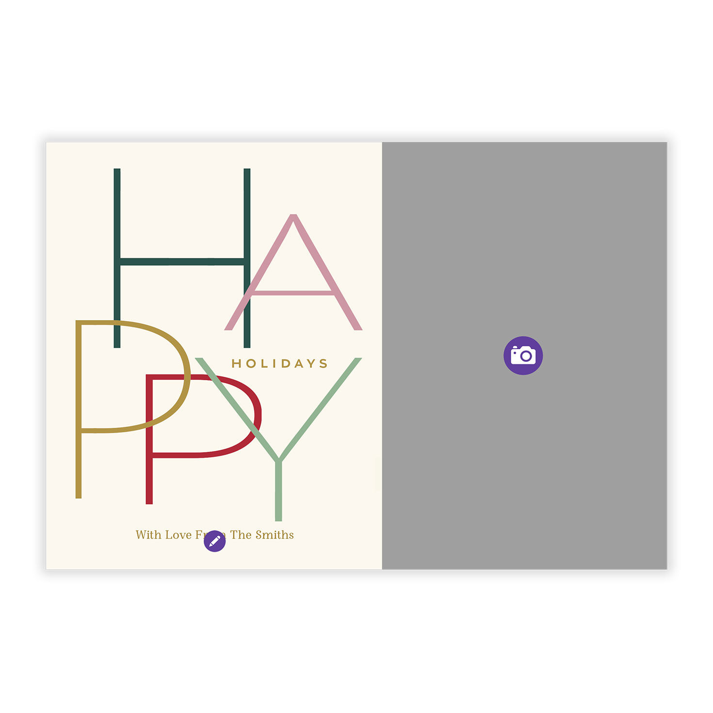Modern Minimal Happy Flat Holiday Photo Card, , large image number 5