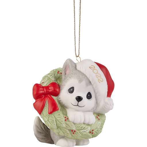 Precious Moments Wreathed in Christmas Joy 2022 Dog Ornament, 2.8", 