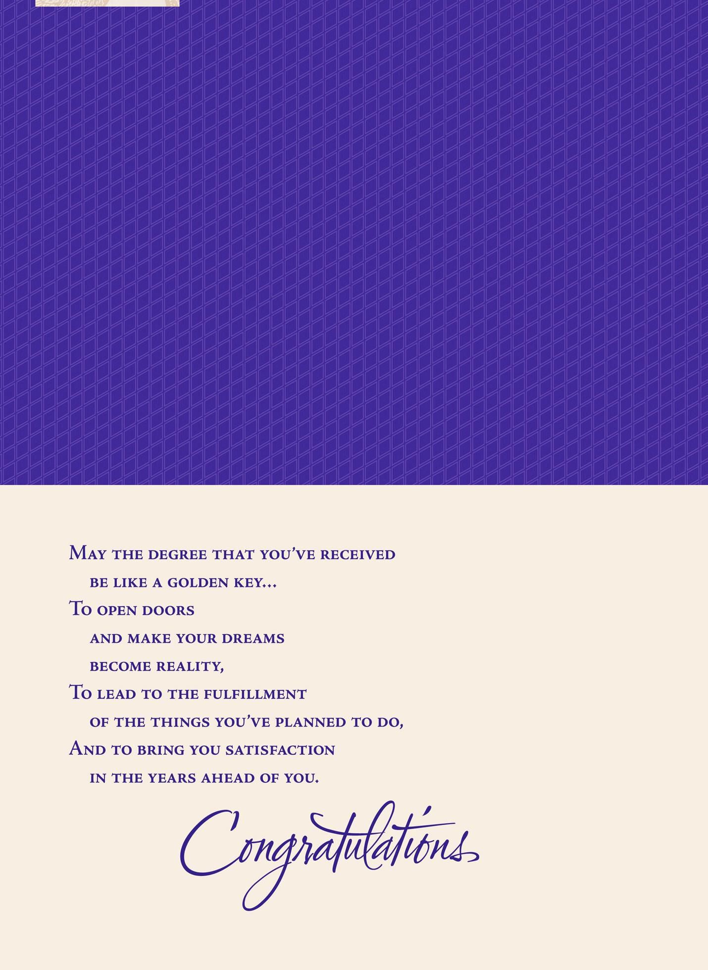 Golden Key M.B.A. Graduation Card
