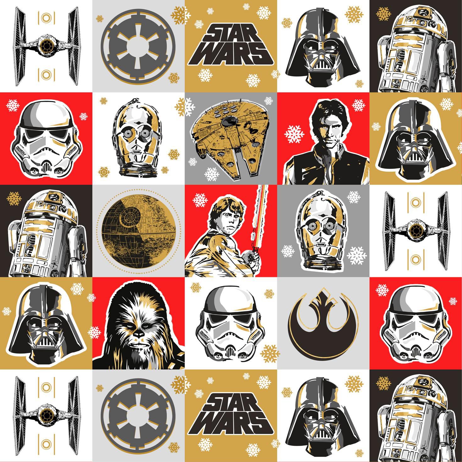 star wars squares jumbo christmas wrapping paper roll 80 sq ft star wars christmas wrapping paper