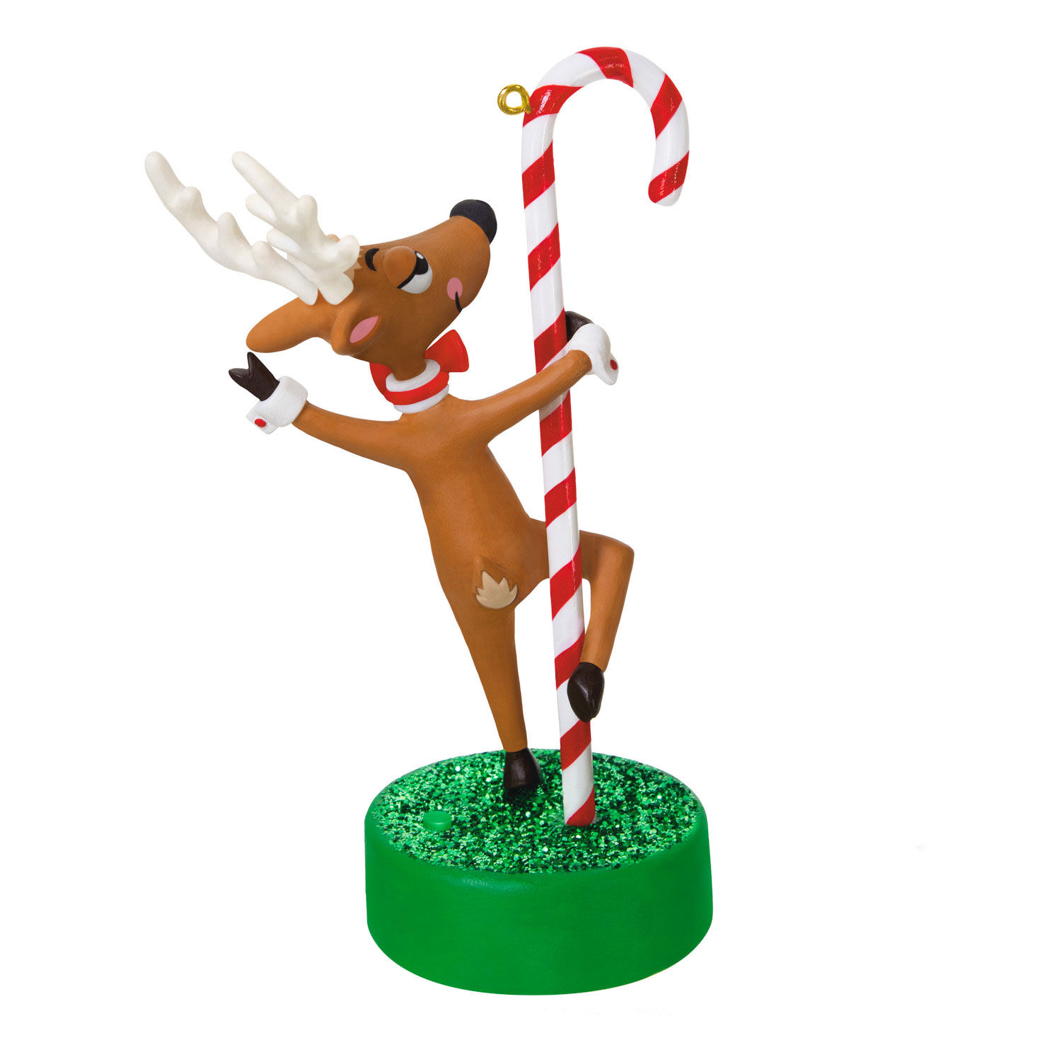 Reindeer Pole Dancer Keepsake Ornament Back image number 6