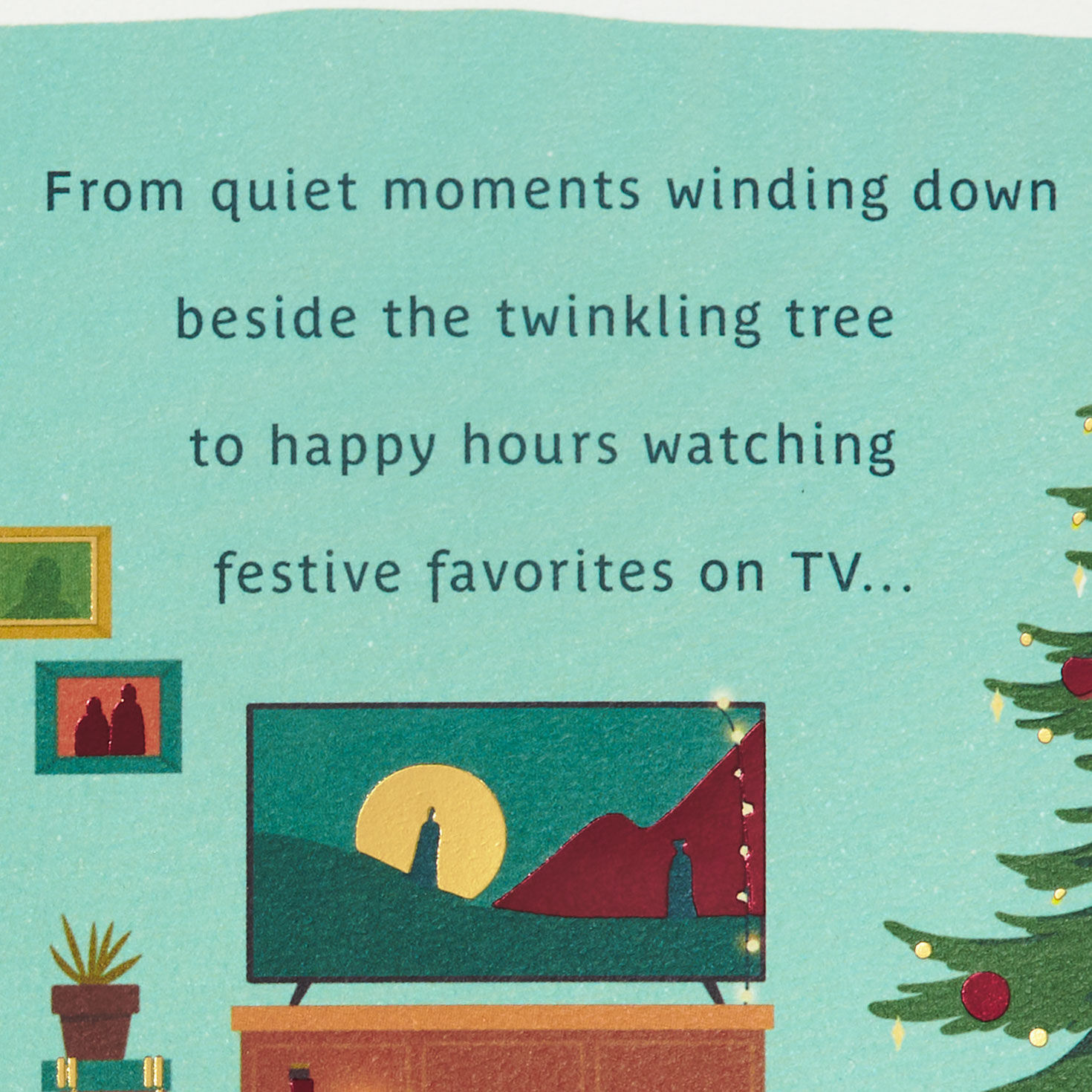 Couple Building Snowman Daughter and Husband Christmas Card Sentiment image number 2