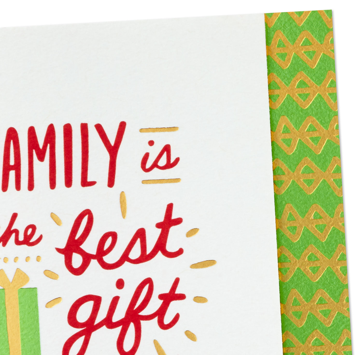 Red Letters and Lime Green Christmas Card Card Front Detail image number 4