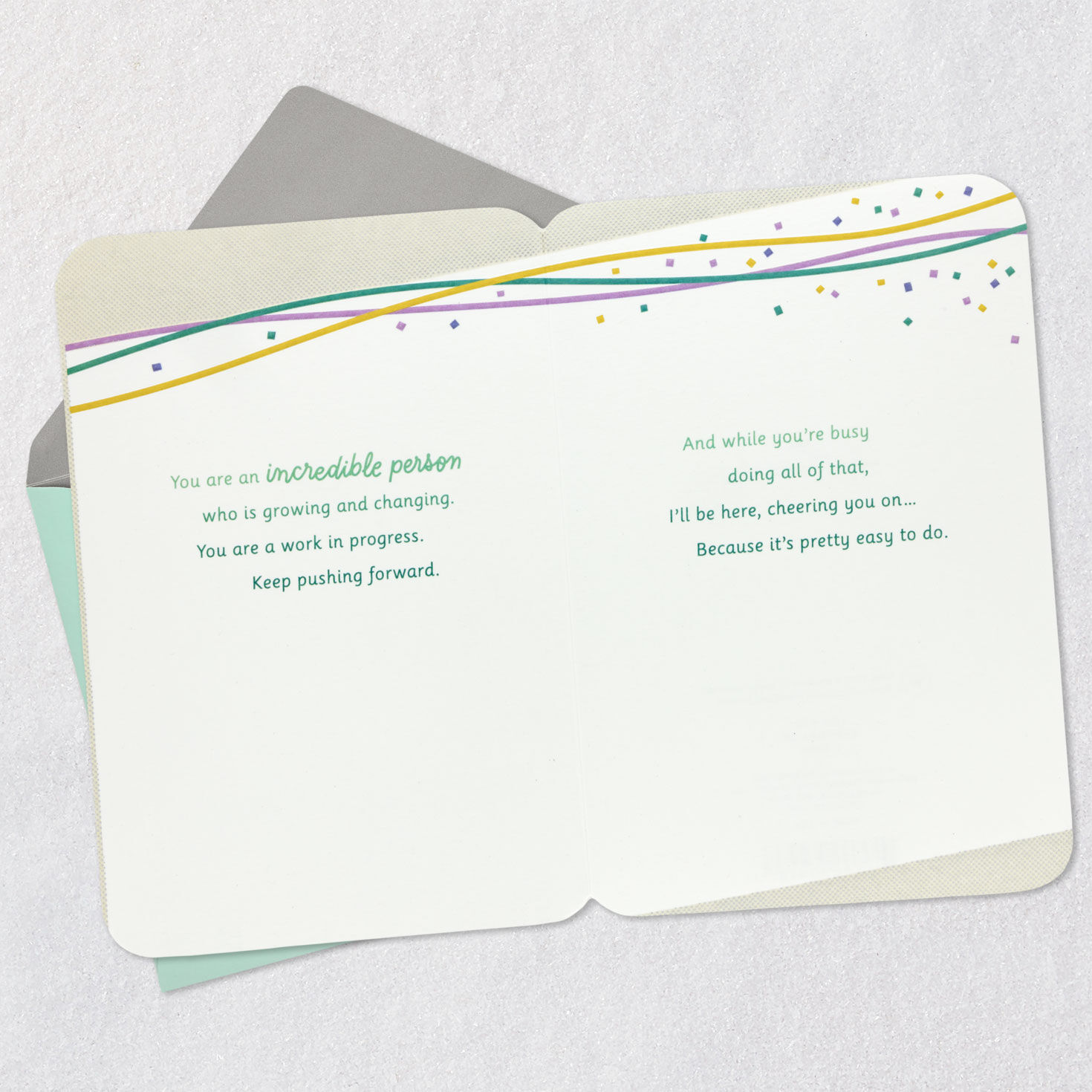 Colorful Lettering Gender Transition Support Card Open card with envelope image number 4