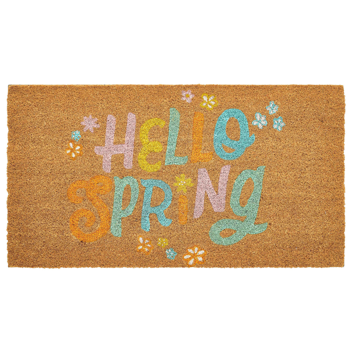 Hello Spring Outdoor Coir Doormat, 18x30
