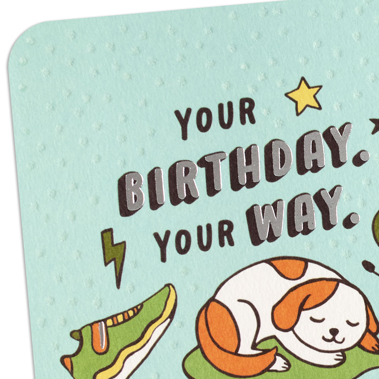 Puppy Dog and Fun Icons Kids Birthday Card Card Front Detail image number 4