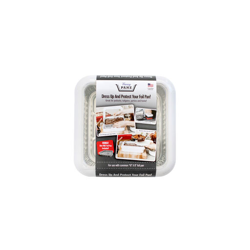 White Fancy Panz Square Foil Pan Serving Tray, 