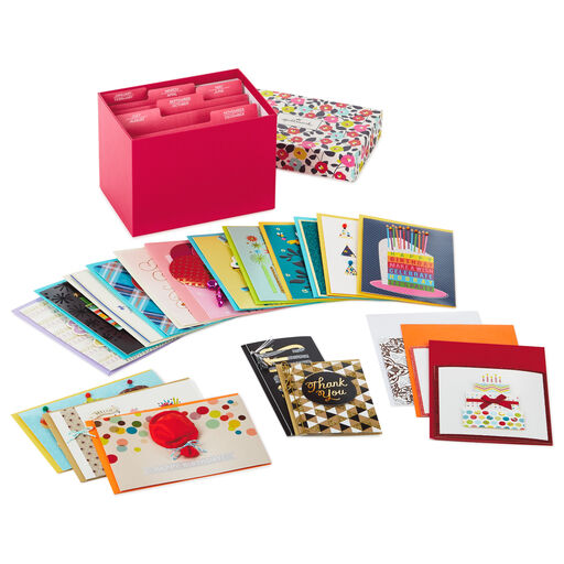  Current Blossom Greeting Card Organizer Box - Stores 140+ cards  (not included). 7 x 9 x 9-1/2 : Office Products